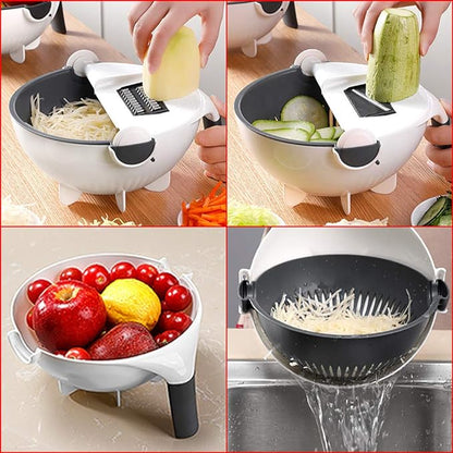 9 in 1  Vegetable Cutter With Drain Basket