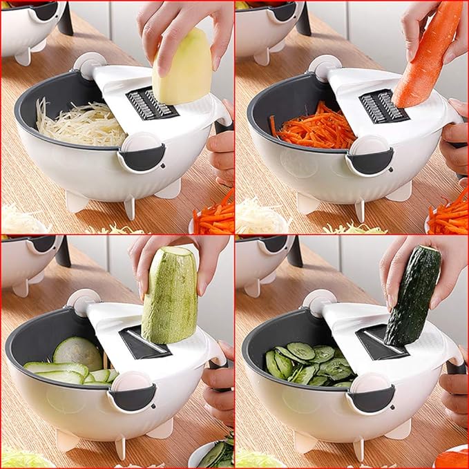 9 in 1  Vegetable Cutter With Drain Basket